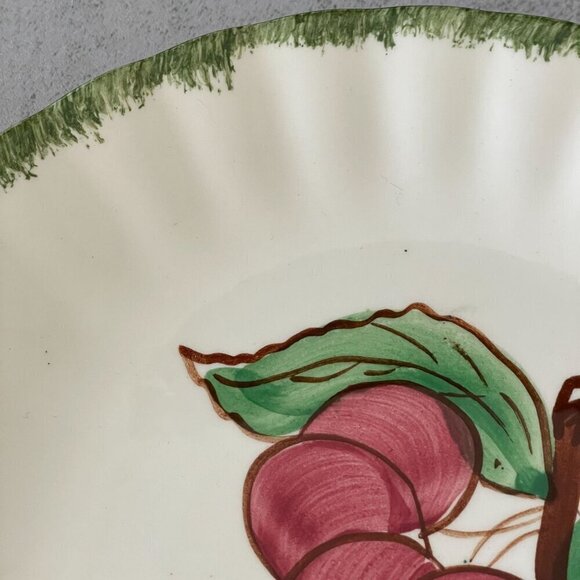 Blue Ridge Southern Pottery Country Fair Green Rim Set of Four 8" Salad Plates - Picture 2 of 12